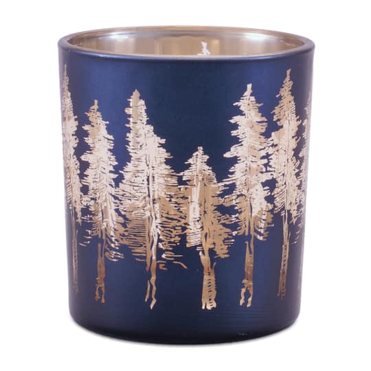 Melrose Pine Tree Print Votive Candle Holders, 3ct.